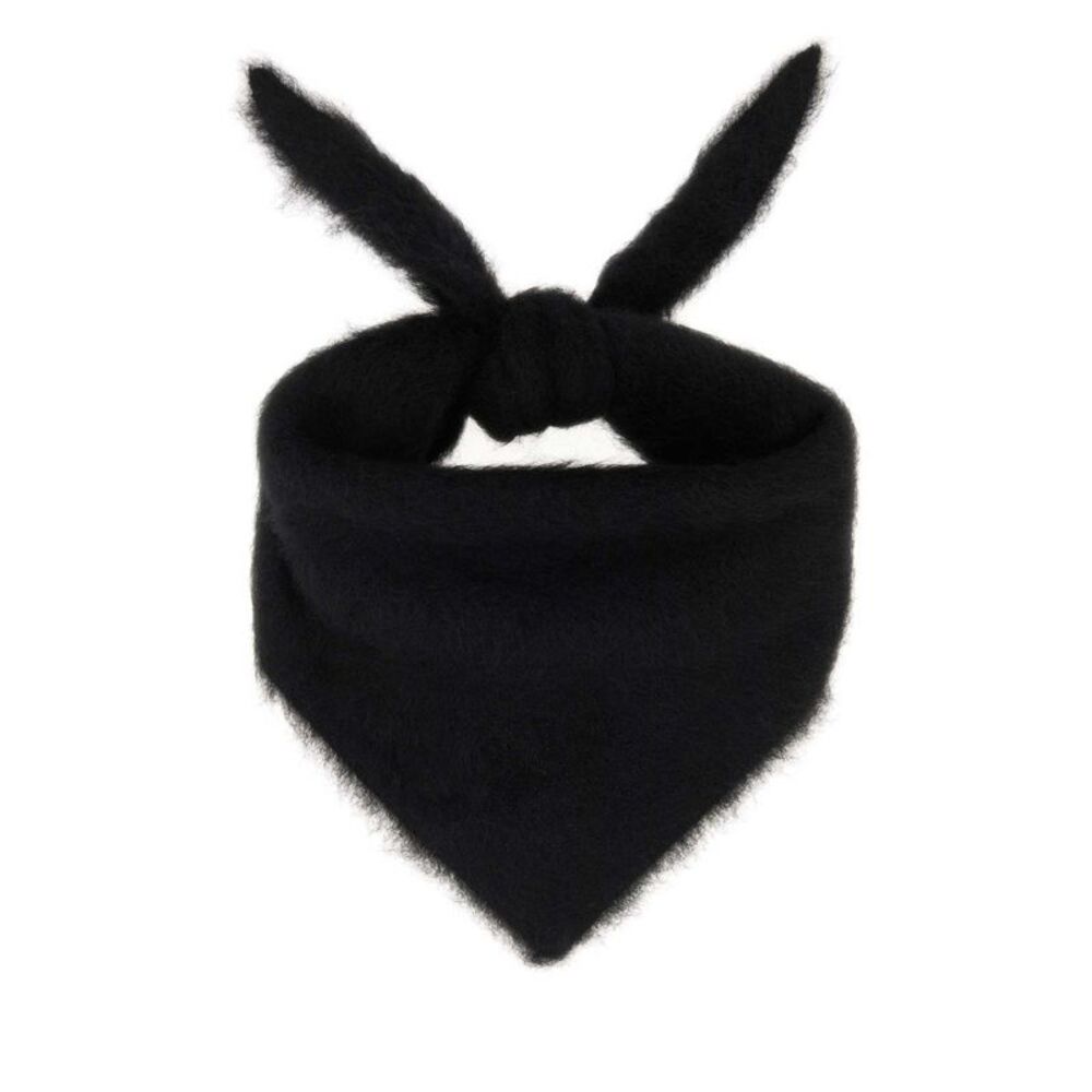 Uma Wang Women Black Stretch Alpaca Blend Scarf